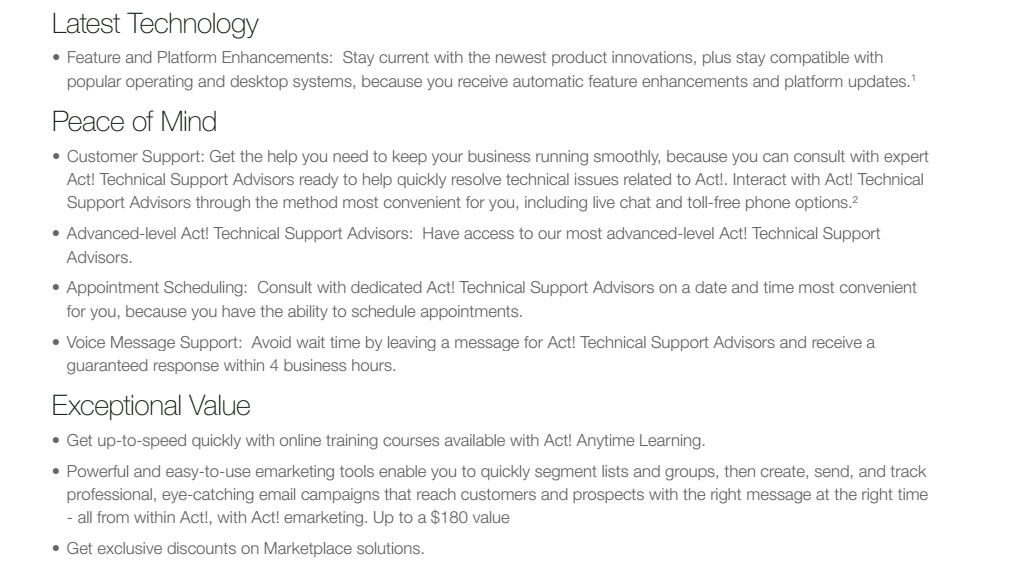 Keep your Act! current with Business Care